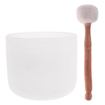 Frosted Quartz 7'' Crystal Singing Bowl C Note for Root Chakra