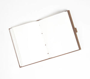Recycled Leather Unruled Brown Journal