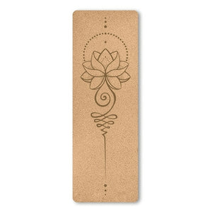 Yoga Mat 4/5/6mm Natural Cork TPE Printed Non-Slip Esterilla Yoga