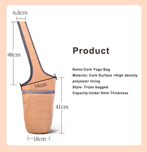 Yoga Mat Bag Casual Fashion Cork Yoga Bag Sports Backpack Large
