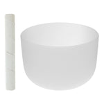 Crystal Singing Bowl F Note for Heart Chakra Frosted Quartz 8 Inch