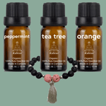 Kuhvai Set of 3 with Bracelet - Peppermint, Tea Tree & Sweet Orange