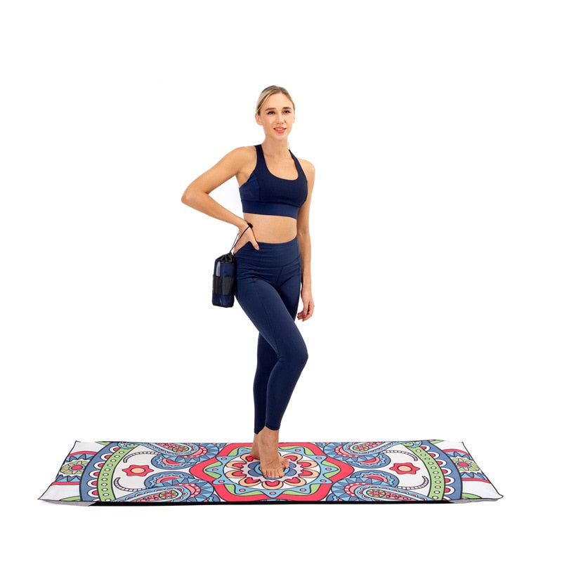 Yoga Mat 65*185cm*4mm Non-slip Yoga Mat Microfiber Towel Fitness Gym
