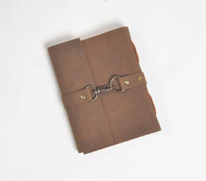 Recycled Leather Unruled Brown Journal