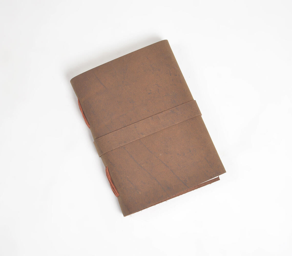 Recycled Leather Unruled Brown Journal