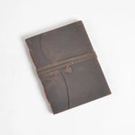 Recycled Suede Leather Unruled Brown Journal