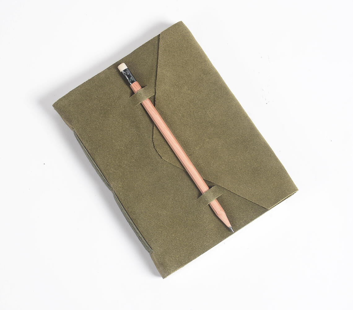 Hand Bound Paper & Olive Leather Journal